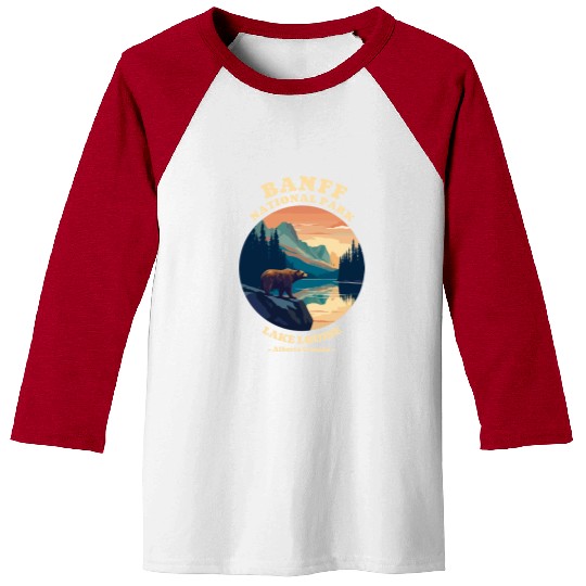 Vintage Retro Canadian Banff National Park Baseball Tees