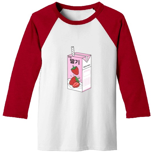 K Pop Strawberry Milk Drink Korea Kpop Korean Baseball Tees