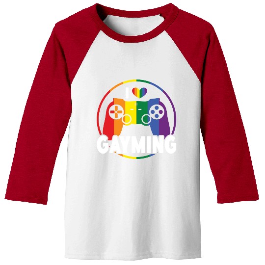 I Love Gayming Gay Pride Lesbian Rainbow Flag Baseball Tees