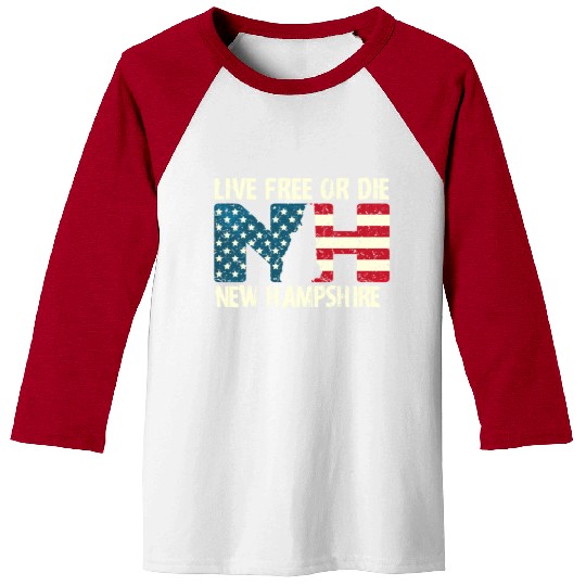 New Hampshire Patriotic Live Free Or Die Product Baseball Tees