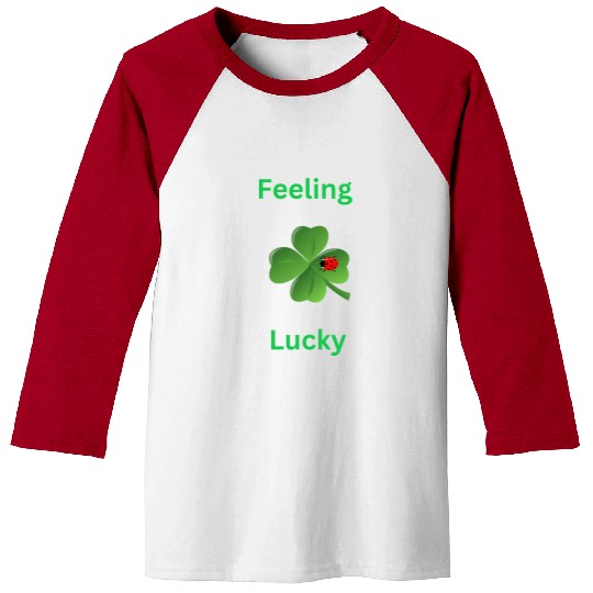 Feeling Lucky with a 4 leaf clover and a ladybug Baseball Tees