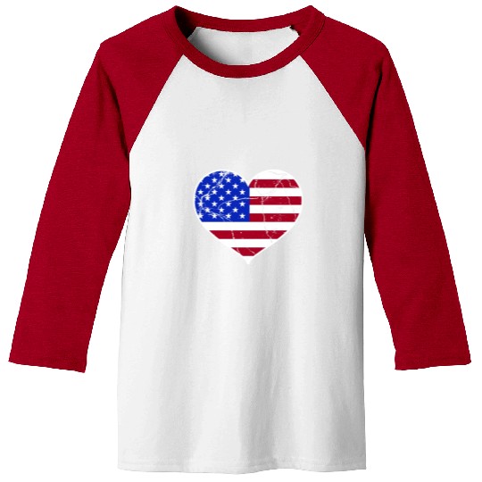 Love America Flag Independence Day USA Patriots Baseball Tees