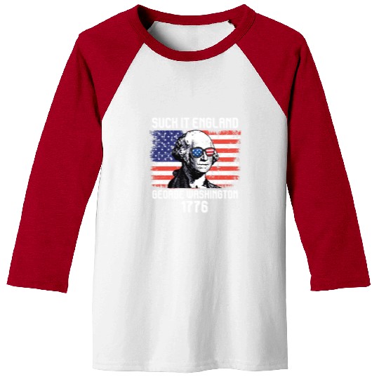 Suck it England George Washington 1776 USA Baseball Tees