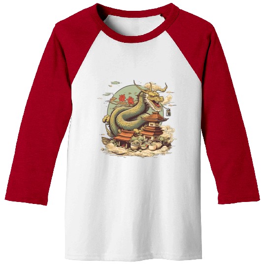 Sushi Dragon Japanesse Kawaii Baseball Tees