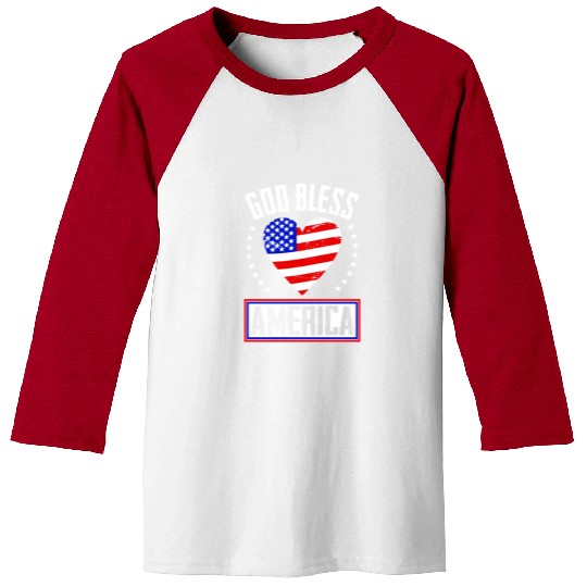 God Bless America Independence Day USA Patriot Baseball Tees
