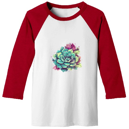 Flower Cactus Desert Succulent Cacti Retro Baseball Tees