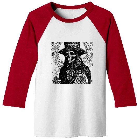 Doctor Plague with roses and floral motifs Baseball Tees