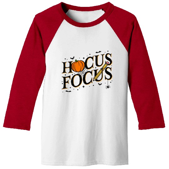Funny Hocus Focus Teacher Appreciation Halloween Baseball Tees