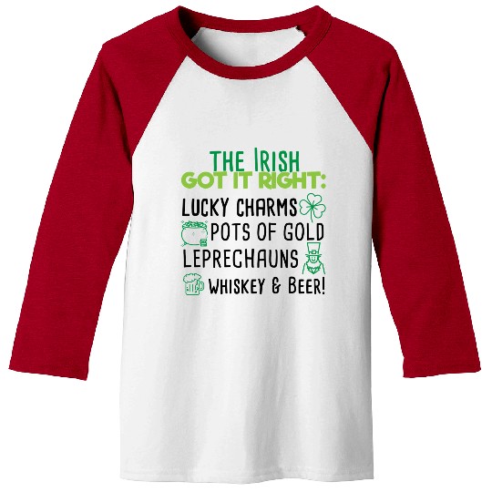 Lucky Irish Charms Aesthetic Baseball Tees