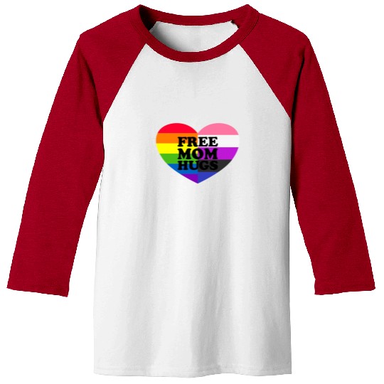 Free Mom Hugs Gay Pride Genderfluid Flag Baseball Tees