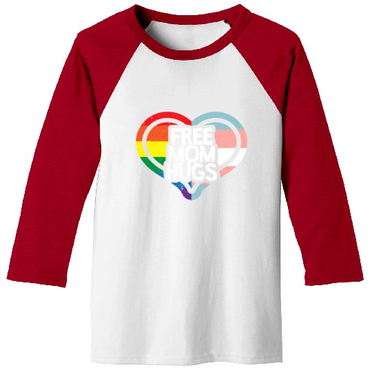 Free Mom Hugs Rainbow Pride Baseball Tees