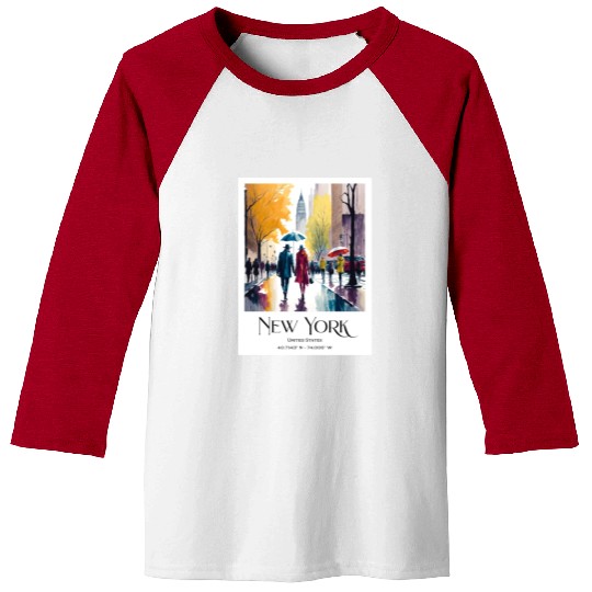 Couple walking in the streets of New York City Baseball Tees