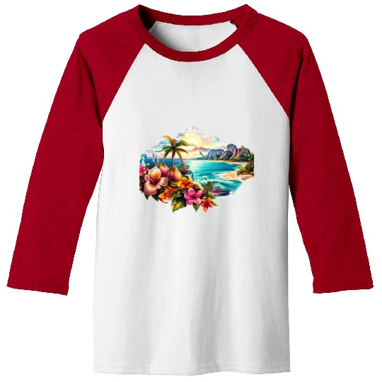 Tropical Paradise Baseball Tees