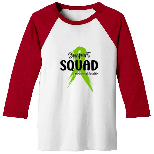 Support Squad Mental Health Awareness Lime Green Baseball Tees