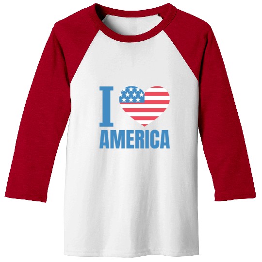 I Love America Baseball Tees