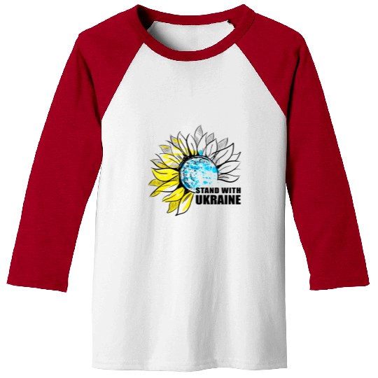 Sunflower Ukrainian Flag I Stand With Ukraine Ukra Baseball Tees