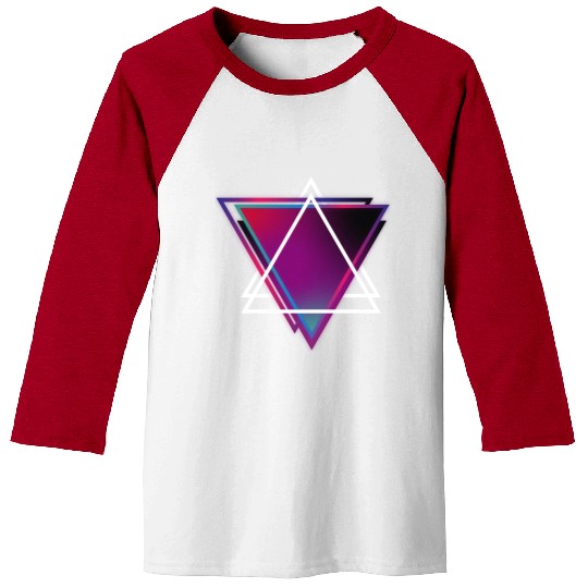 "Triangle Bliss: Geometric Marvel Baseball Tees"