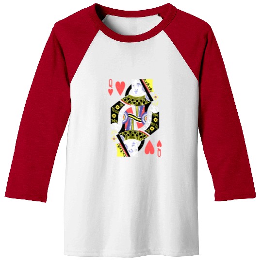 Queen Of Hearts Playing Card Halloween S Baseball Tees