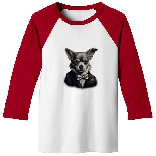 Chihuahua - France Red Wine French Gentleman Funny Baseball Tees
