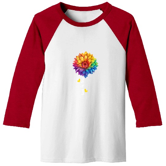 Rainbow Sunflower Lover LGBTQ Community Lesbian Baseball Tees