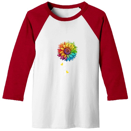 Rainbow Sunflower LGBTQ Lover Pride Community Pun Baseball Tees