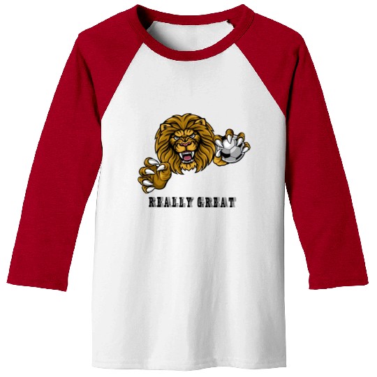 Lion football logo design in Baseball Tees cloths