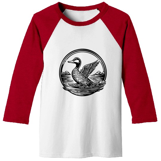 Duck Bird Nature Pond Baseball Tees