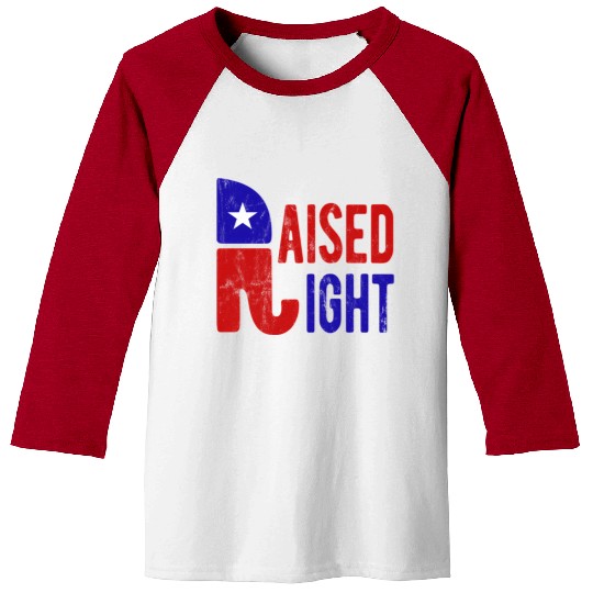 Raised Right Proud Republican Elephant Logo Usa Baseball Tees