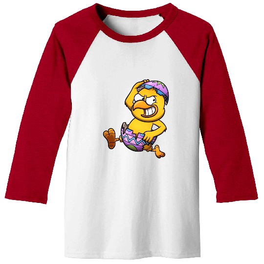 Running Little Chick In An Easter Egg Baseball Tees