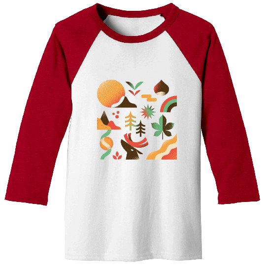 Autumn Mountain Landscape Baseball Tees
