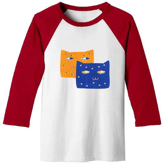 Cat Minimalist Painting Inspired Baseball Tees