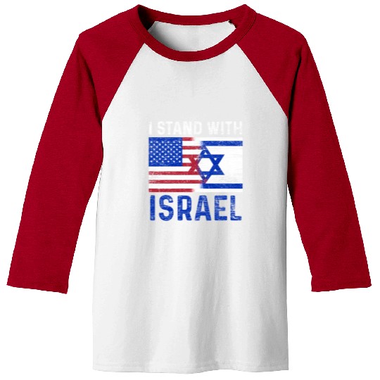 Us Flag I Stand With Israel Baseball Tees