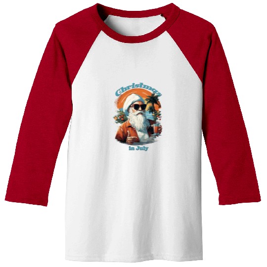 Beachside Santa | "Christmas in July" Festive Baseball Tees
