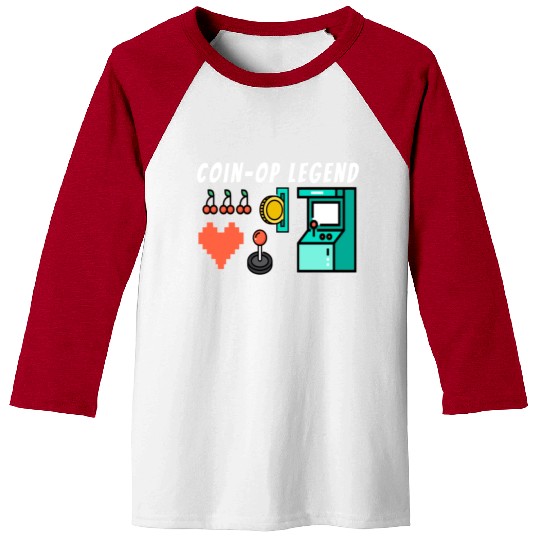 Coin Op Legend Arcade Gaming 80s Retro Gamer Baseball Tees