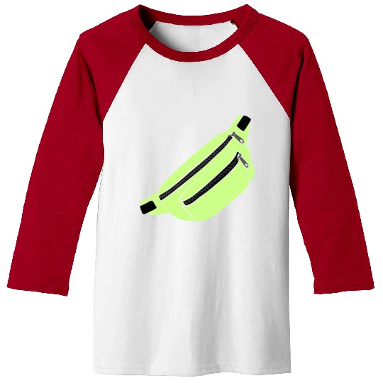 Lime Green Fanny Pack Illustration Baseball Tees