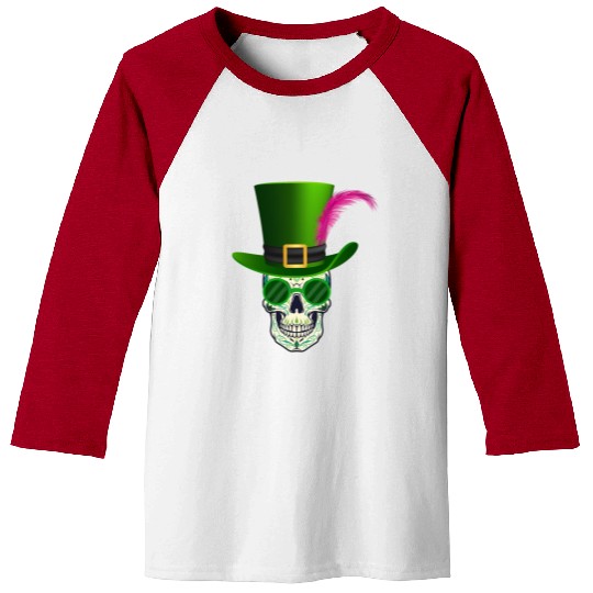 Sugar Skull Saint Patricks Day Of Dead Baseball Tees