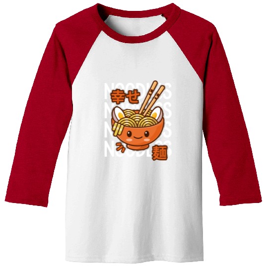 Kawaii Ramen Noodle Bowl Noodles Orange Baseball Tees
