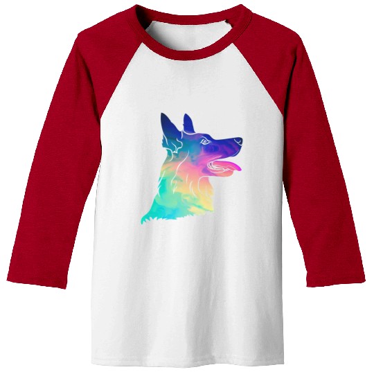 Psychedelic German Shepherd Baseball Tees