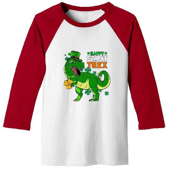 Happy St Pat Trex Day Saint Patricks Dinosaur Baseball Tees
