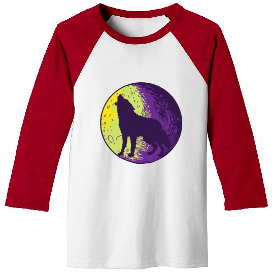 Howling wolf in the moon cool Baseball Tees