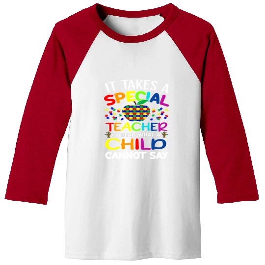 Autism Teacher Support It Takes A Special Teacher Baseball Tees