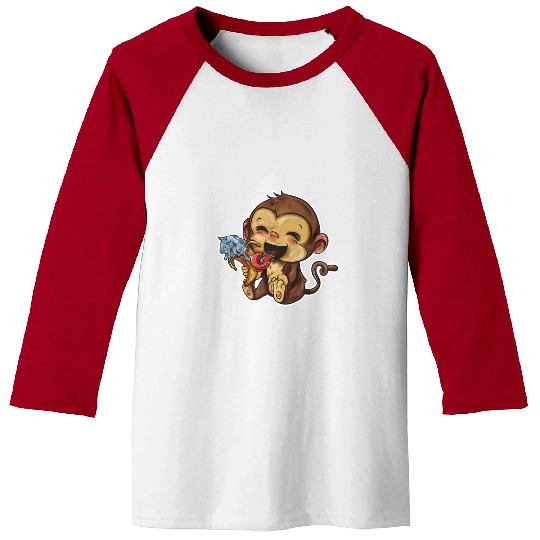 Ice Cream Monkey Baseball Tees