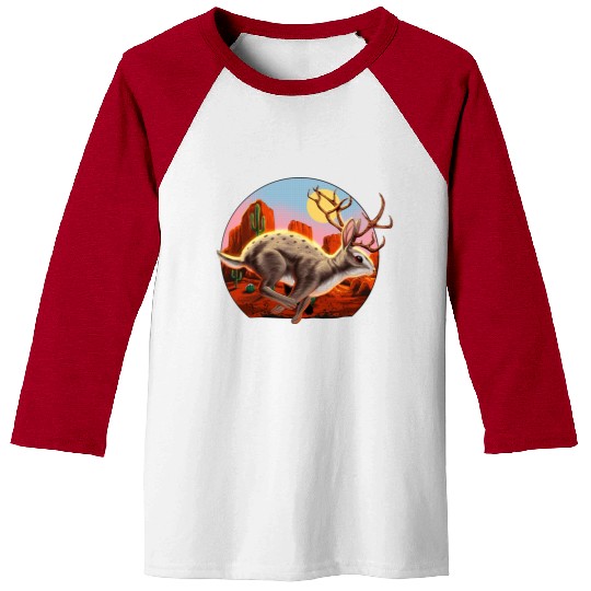 Jackalope Cryptid Rabbit Baseball Tees
