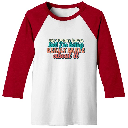 Tummy Ache Survivor My Tummy Hurts Funny Food Baseball Tees