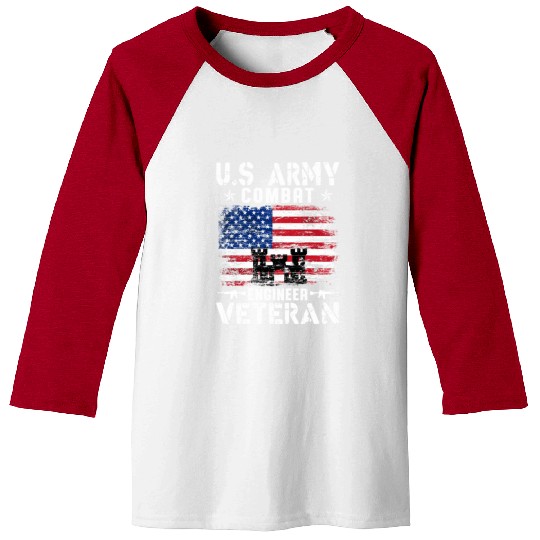 US Army Combat Engineer Veteran Baseball Tees