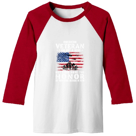 US Army Veteran American Veteran Flag Baseball Tees