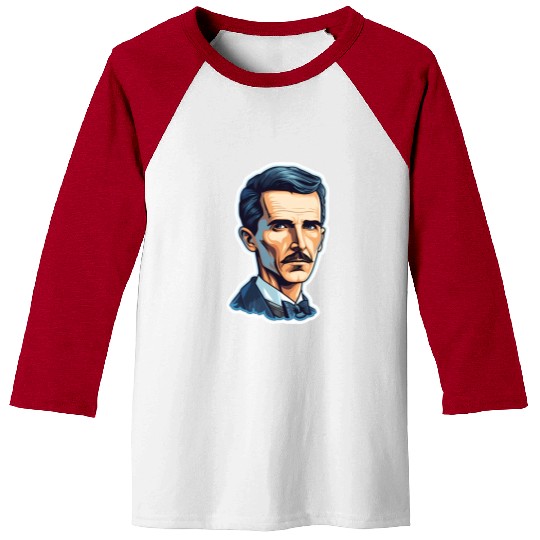 Nikola Tesla Physics Geek Nerd Baseball Tees