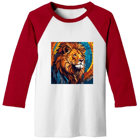 Lion in mosaic art Baseball Tees