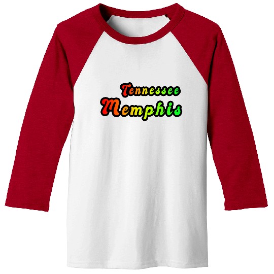 Memphis Tennessee rainbow design Baseball Tees