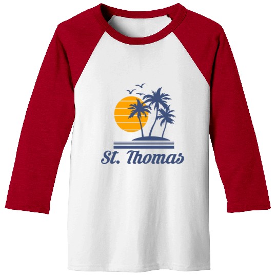 Saint St Thomas Caribbean Island Beach Baseball Tees